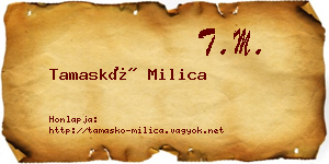 Tamaskó Milica névjegykártya